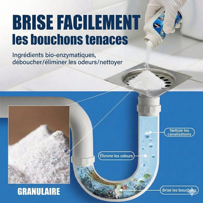 Déboucheur de canalisations puissant – Déboucheur liquide pour cuisine, douche et toilettes (Dissout les cheveux et la graisse)