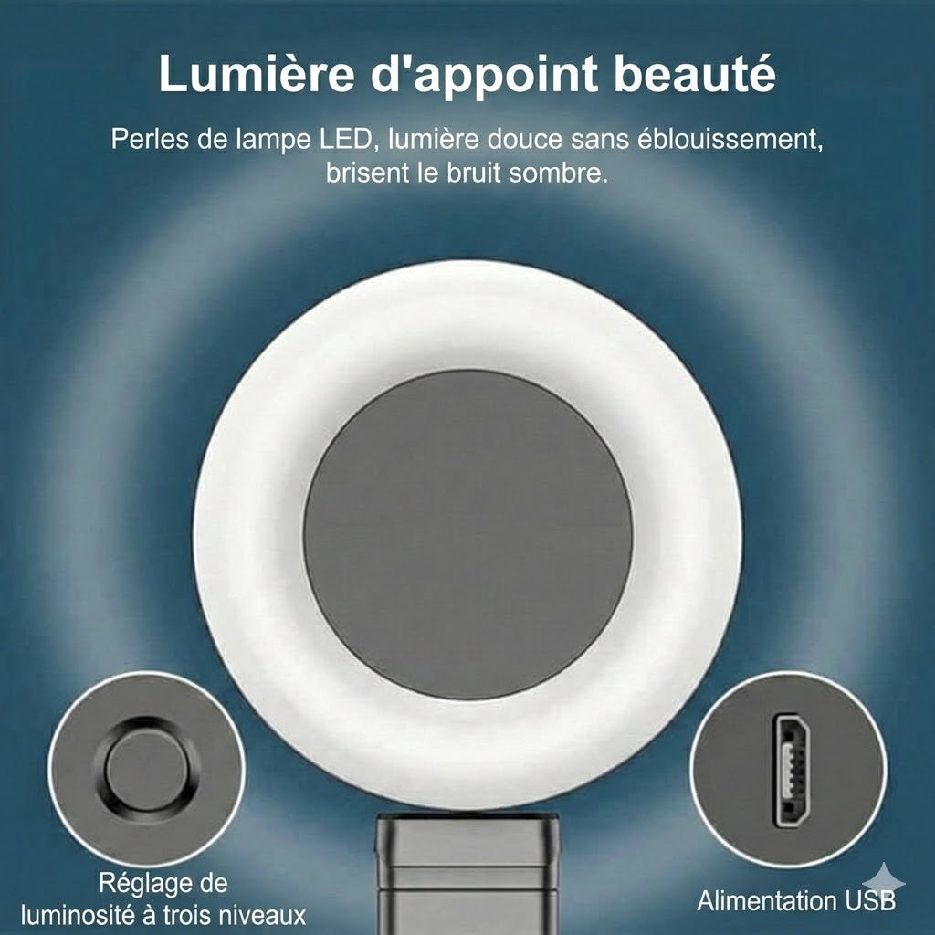 Perche à Selfie Trépied 6-en-1 avec Lumière – Trépied Bluetooth avec Télécommande (Pour iPhone & Android)