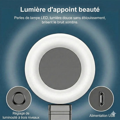 Perche à Selfie Trépied 6-en-1 avec Lumière – Trépied Bluetooth avec Télécommande (Pour iPhone & Android)