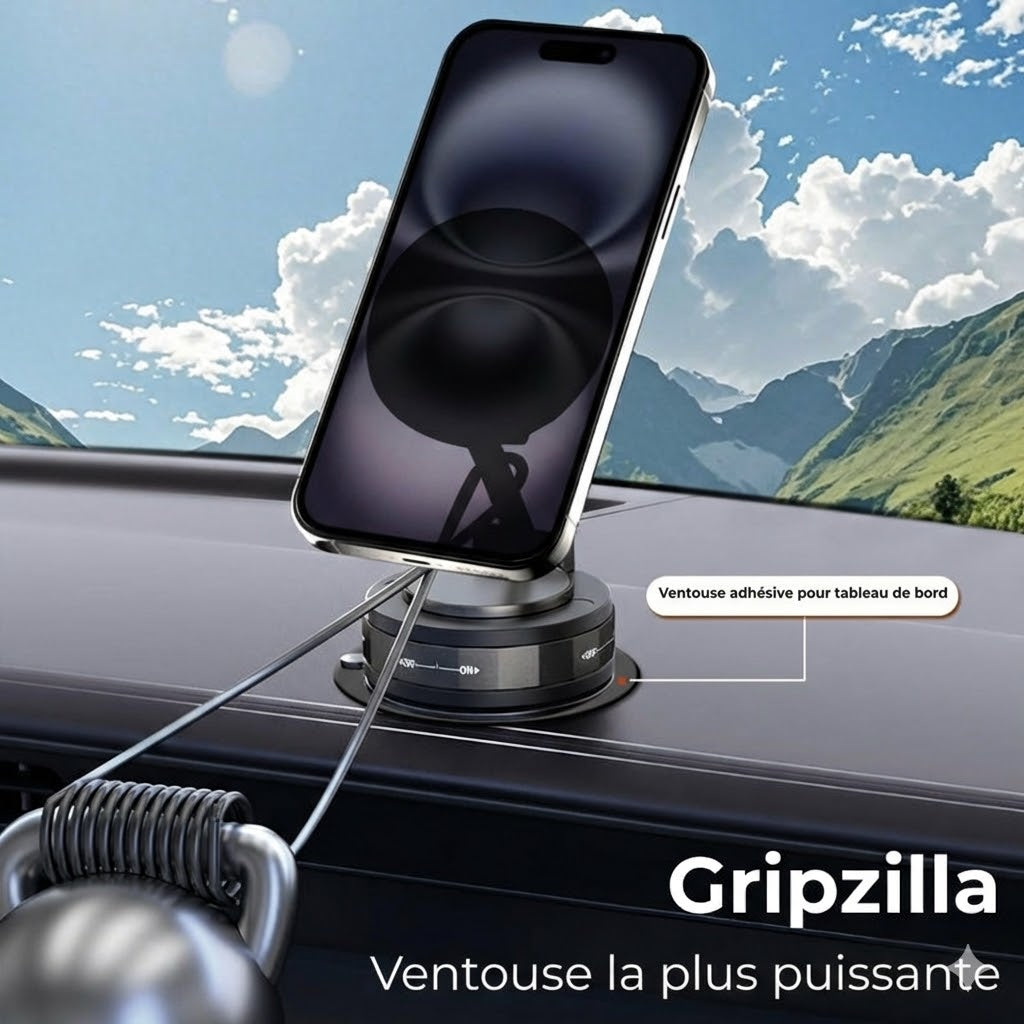 Support Téléphone Voiture Magnétique – Adsorption sous vide & Magnétique – Rotatif à 360° – Ultra-stable sur Tableau de bord & Pare-brise