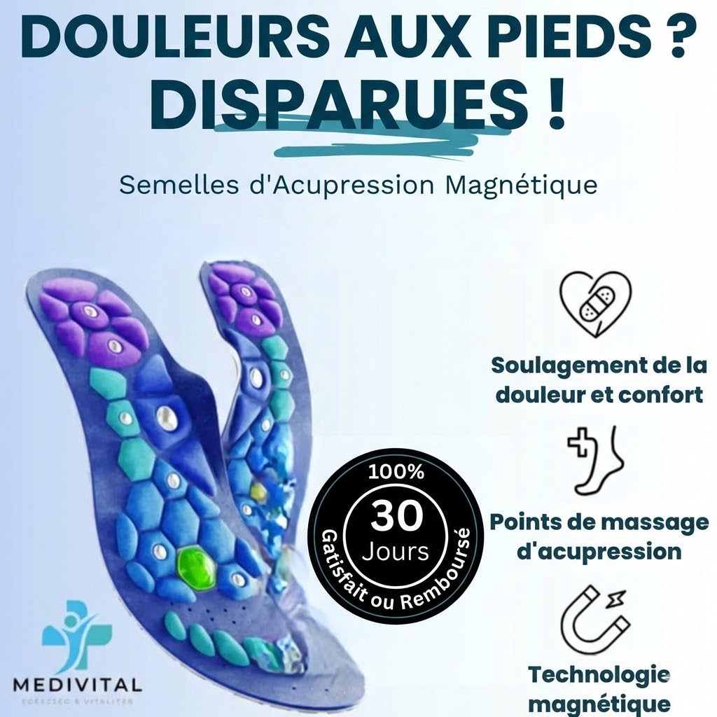 Semelles d'Acupression Magnétiques Medivital™ – À découper sur mesure
