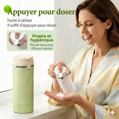Kit de Flacons de Voyage 4-en-1 pour Bagage à Main – Flacons de Voyage en Silicone Anti-fuite