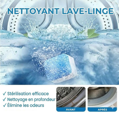 Tablettes de Nettoyage pour Machine à Laver – Élimine le calcaire et les mauvaises odeurs – Nettoyage en profondeur – Lot de 12 – Universel
