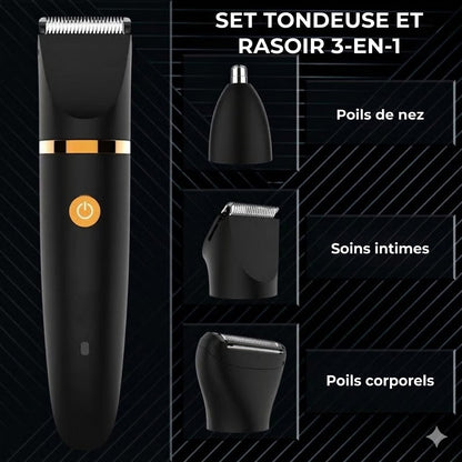Tondeuse Corps 3-en-1 pour Hommes – Rasoir Électrique Haute Précision