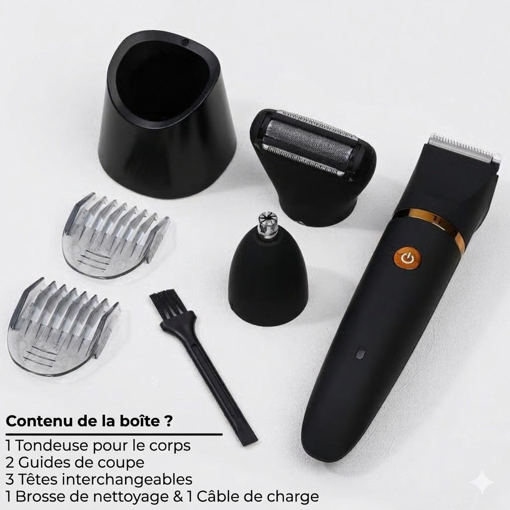 Tondeuse Corps 3-en-1 pour Hommes – Rasoir Électrique Haute Précision