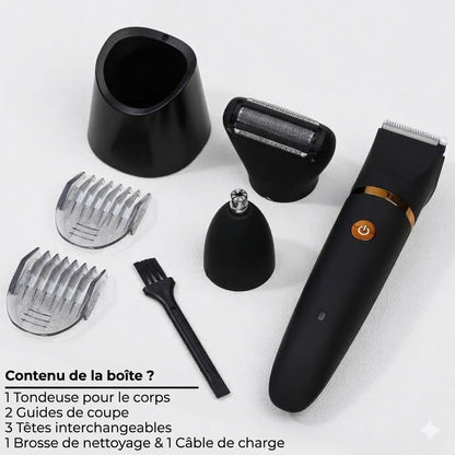 Tondeuse Corps 3-en-1 pour Hommes – Rasoir Électrique Haute Précision