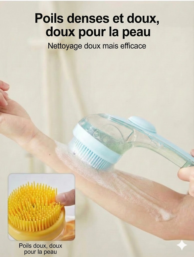 Brosse de Douche pour Chiens avec Distributeur de Shampoing
