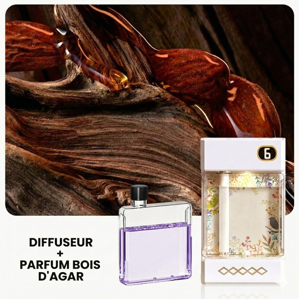 Diffuseur d'Aromathérapie Sans Fil – Rechargeable par USB – Nébuliseur avec Éclairage LED