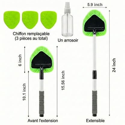Kit de Nettoyage de Vitres Télescopique - Manche Extensible avec Mouilleur et Raclette