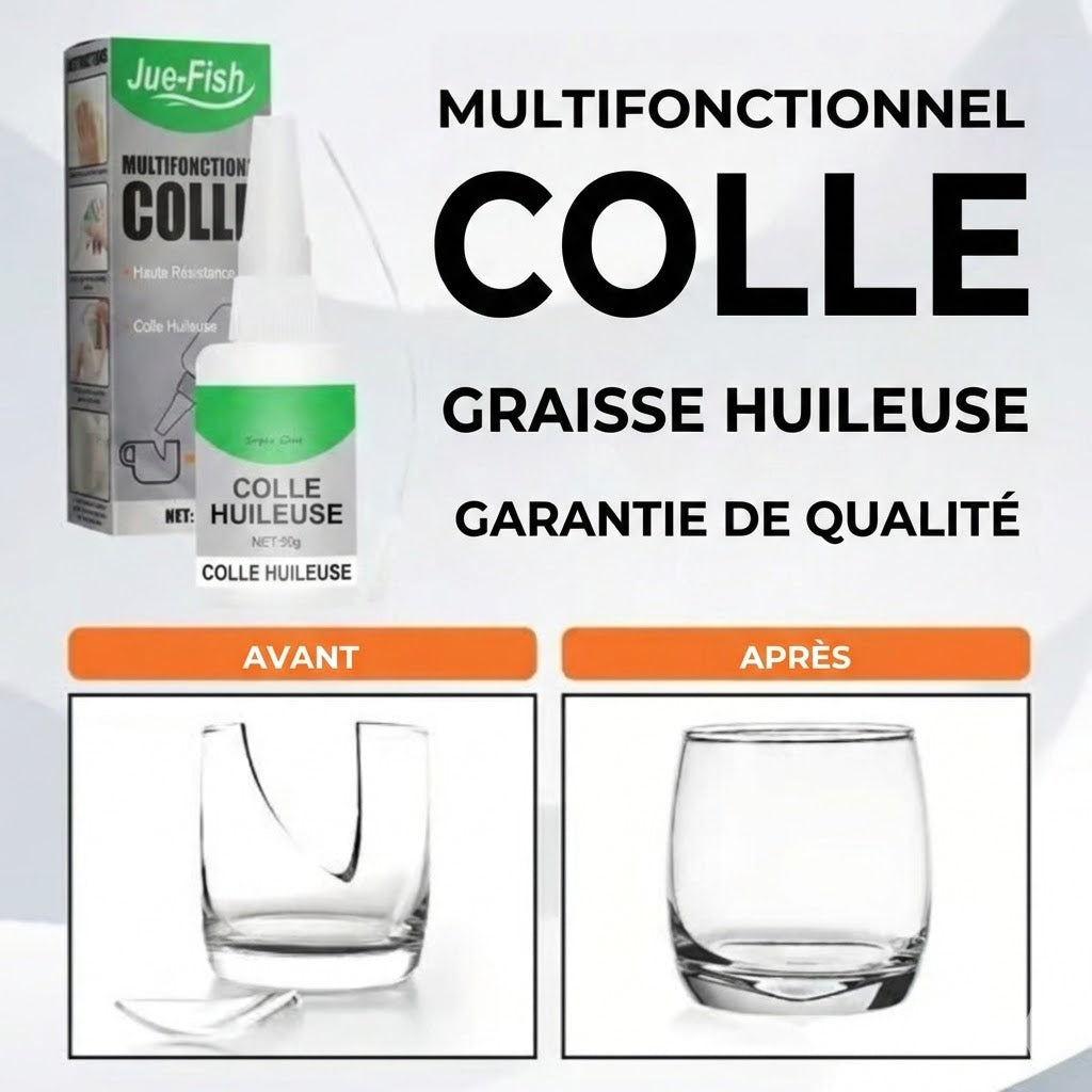 Super Glue Extra Forte – Colle instantanée universelle pour plastique, bois et céramique (Transparent)
