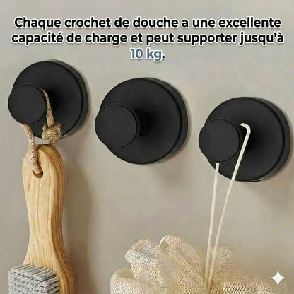 Crochets de Salle de Bain Modernes – Système de Ventouse TwistLock – Amovible et Réutilisable – Sans Perçage