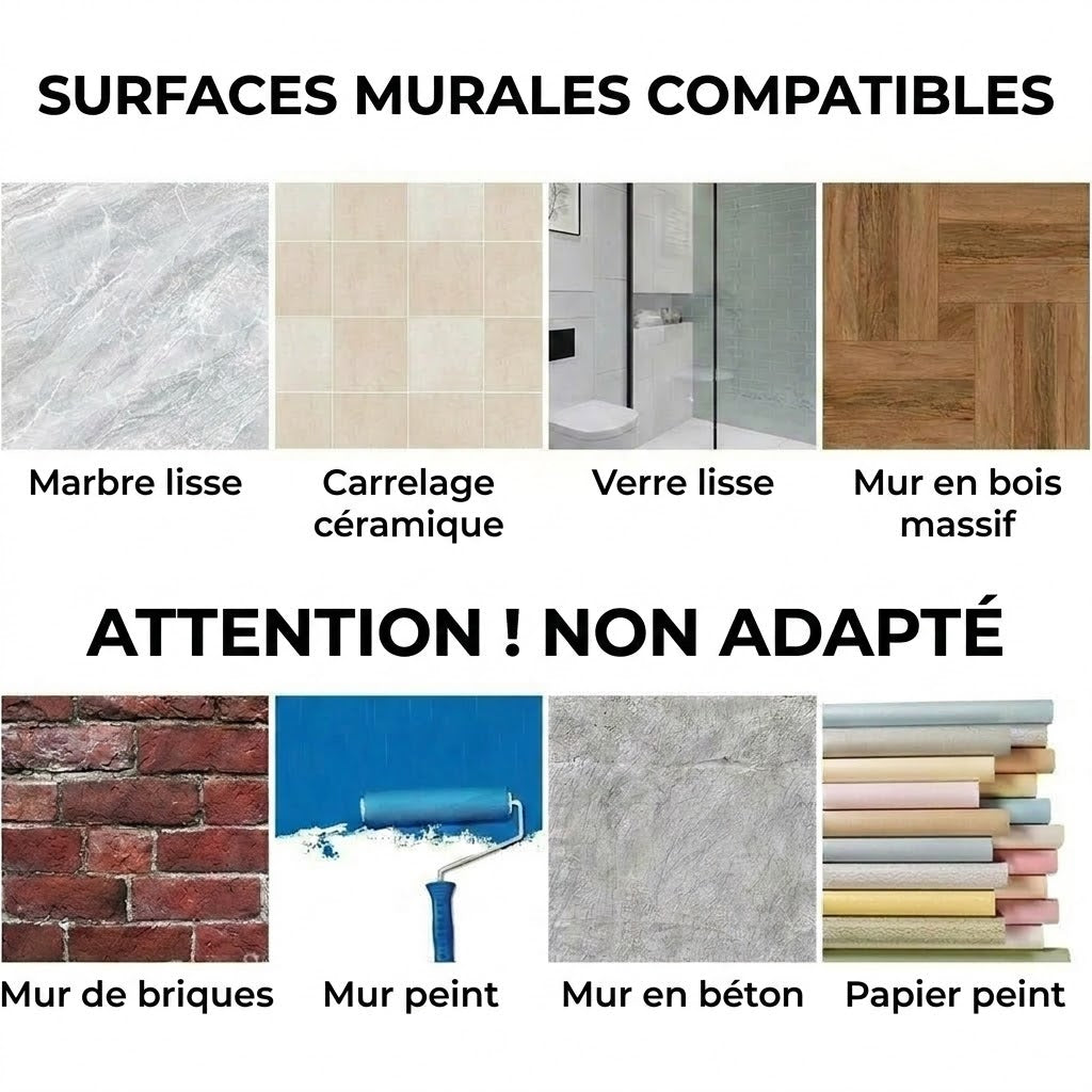 Crochets de Salle de Bain Modernes – Système de Ventouse TwistLock – Amovible et Réutilisable – Sans Perçage