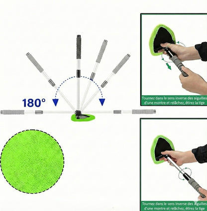 Kit de Nettoyage de Vitres Télescopique - Manche Extensible avec Mouilleur et Raclette