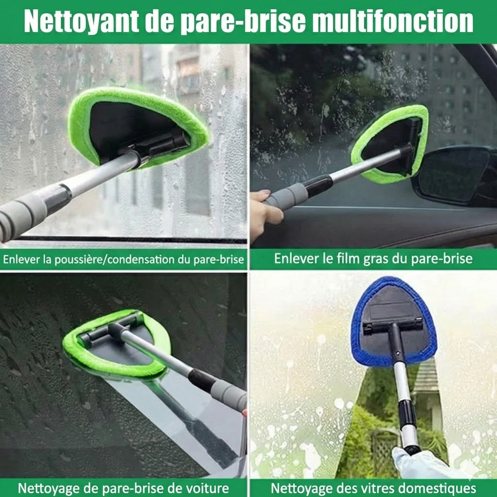 Kit de Nettoyage de Vitres Télescopique - Manche Extensible avec Mouilleur et Raclette