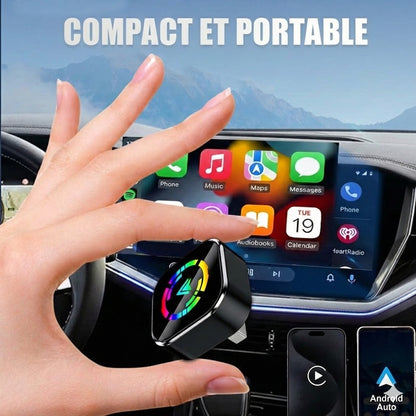 Adaptateur Sans Fil 2-en-1 pour iPhone et Android Auto