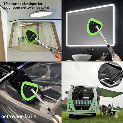 Kit de Nettoyage de Vitres Télescopique - Manche Extensible avec Mouilleur et Raclette