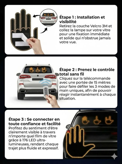 Feux de voiture LED en forme de main