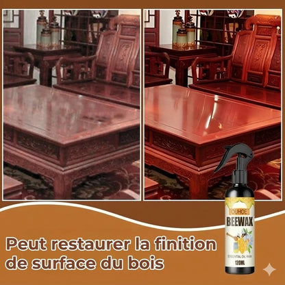 Spray à la Cire d'Abeille Naturelle pour Bois (Polit et Protège)
