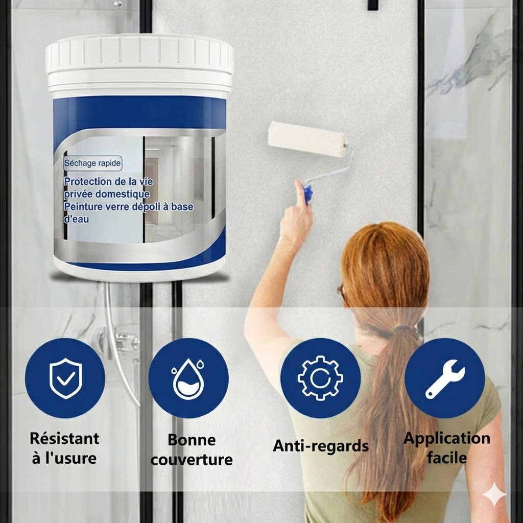 Peinture Dépolie pour Vitre – Film de fenêtre liquide pour l’intimité (Effet mat & sablé)