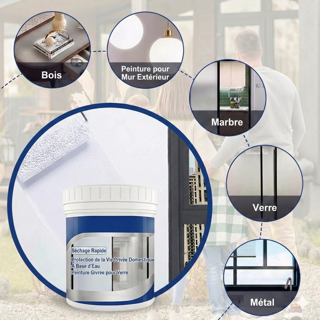 Peinture Dépolie pour Vitre – Film de fenêtre liquide pour l’intimité (Effet mat & sablé)