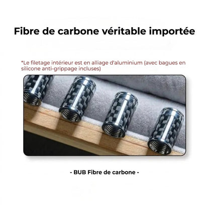 Kit de Bouchons de Valve Carbone de Luxe – Look Fibre de Carbone – Universel pour voiture, moto et vélo – Protection de roue sportive – [Lot de 4]