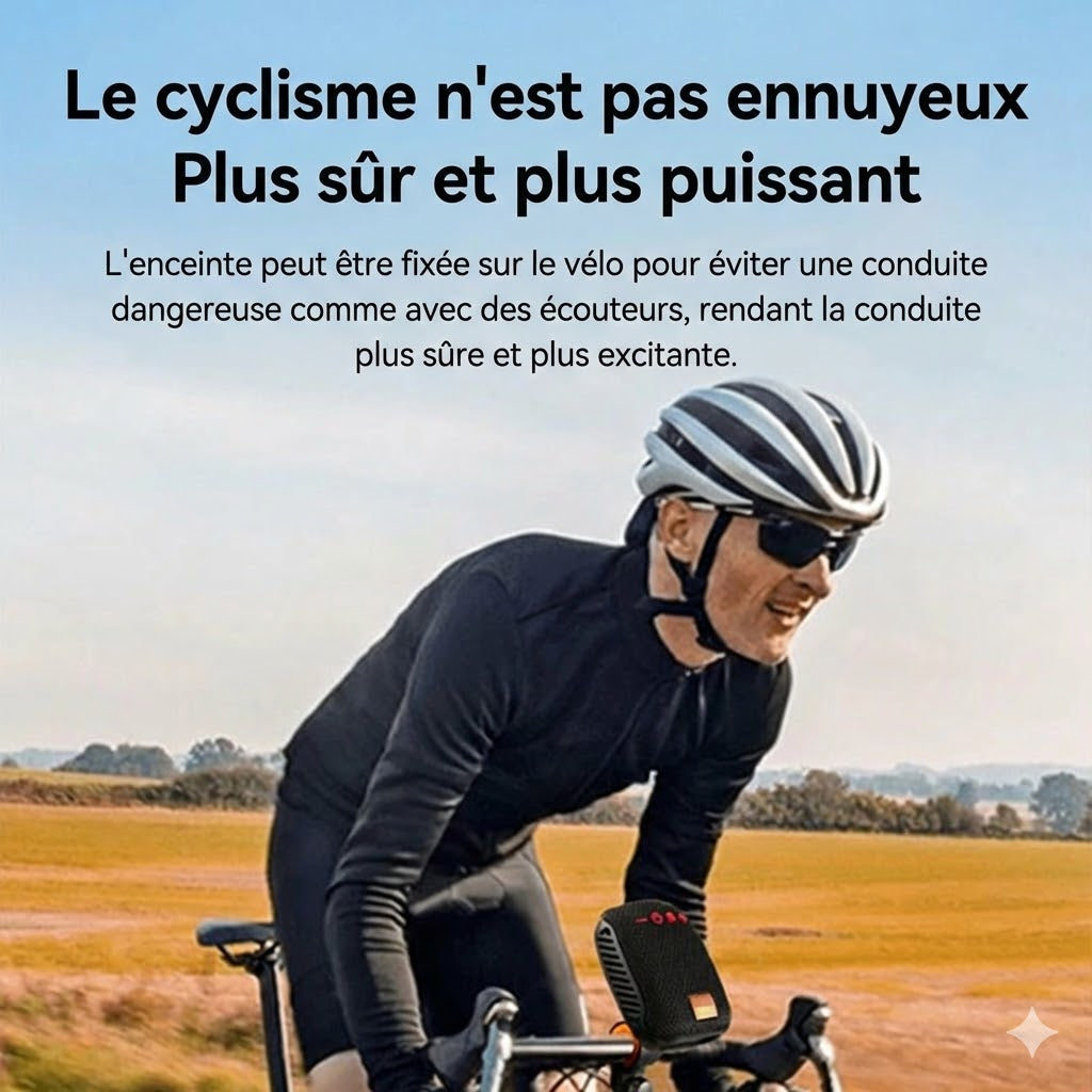 Enceinte Bluetooth pour Vélo – Haut-parleur étanche avec support robuste (Anti-choc & Mains libres)