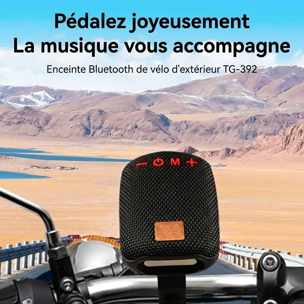 Enceinte Bluetooth pour Vélo – Haut-parleur étanche avec support robuste (Anti-choc & Mains libres)