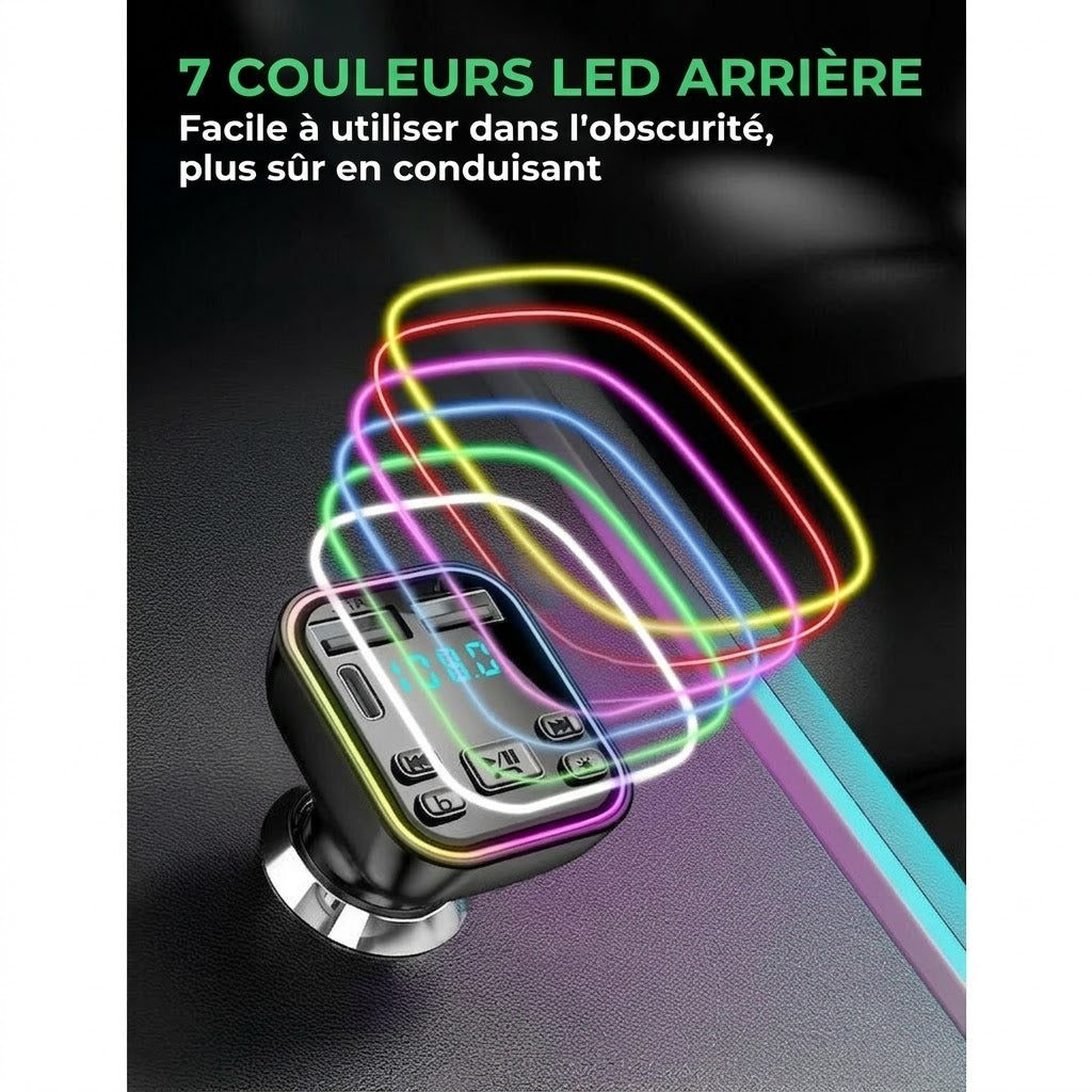 Adaptateur FM Bluetooth et chargeur de voiture