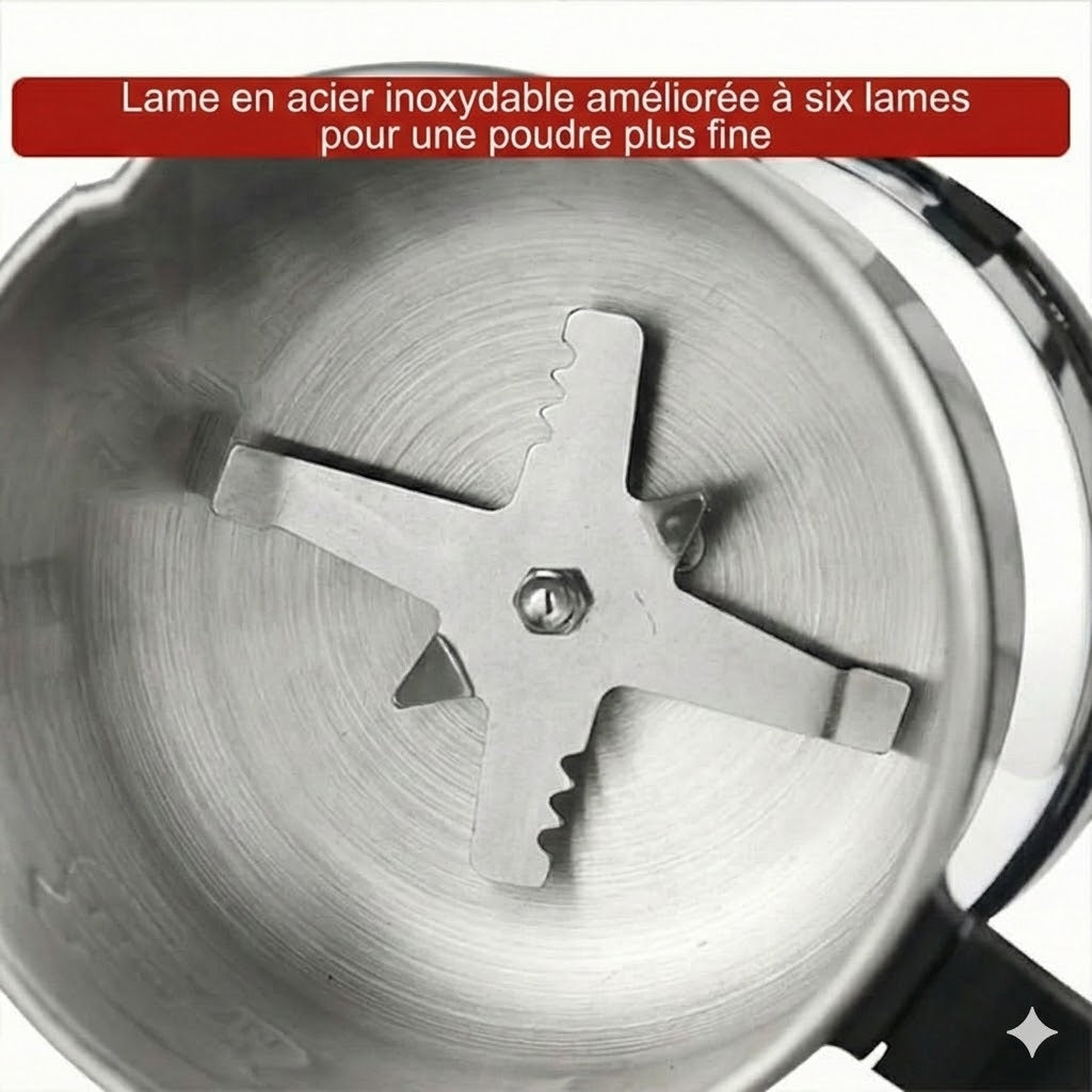 Moulin à café et à épices électrique – Broyeur en acier inoxydable pour café, noix et graines (Compact)