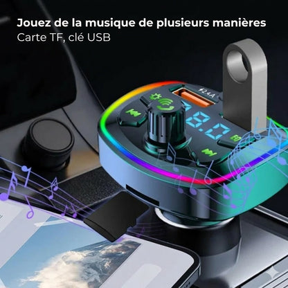 Adaptateur FM Bluetooth et chargeur de voiture