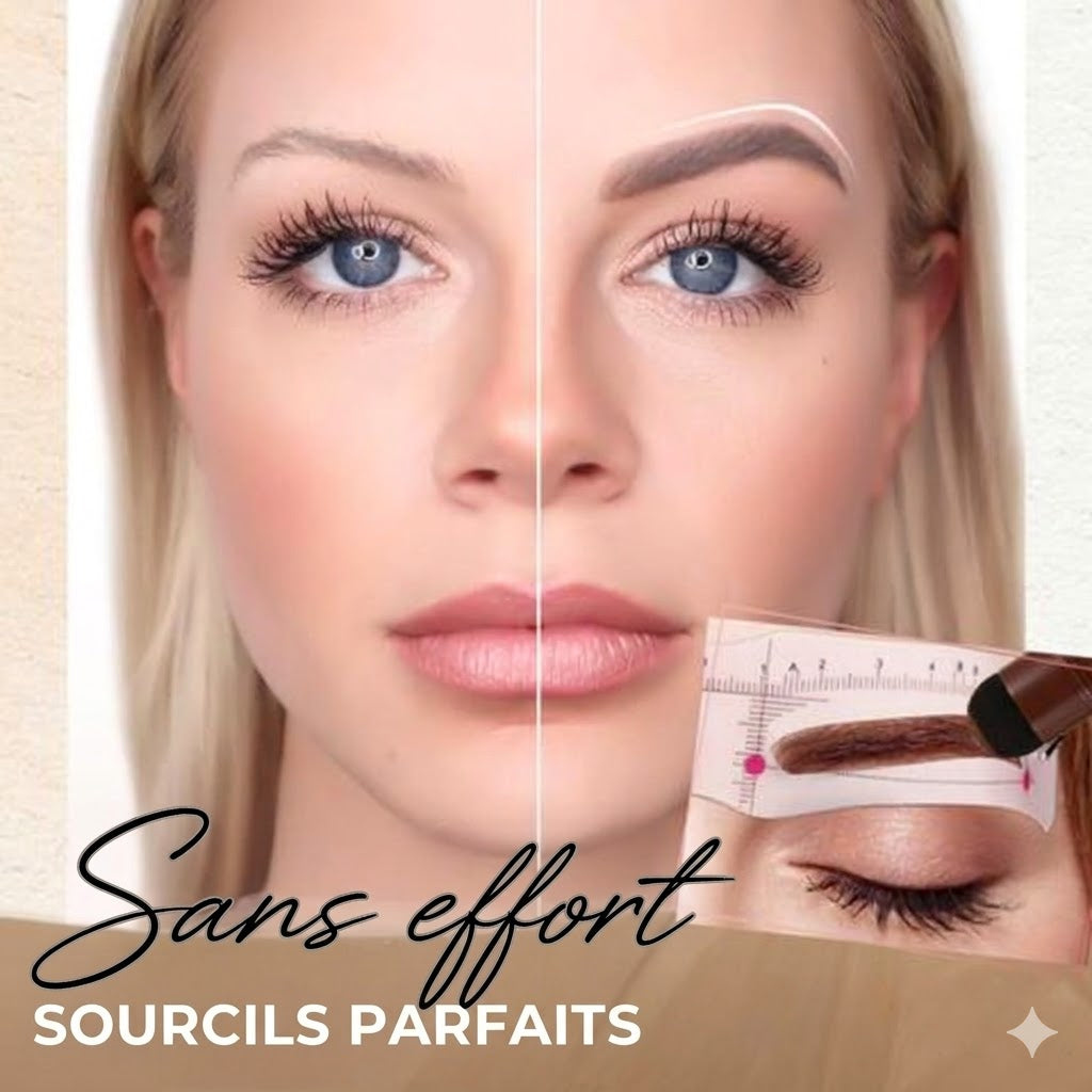 Kit professionnel de tampon et pochoirs à sourcils - Pour une symétrie parfaite