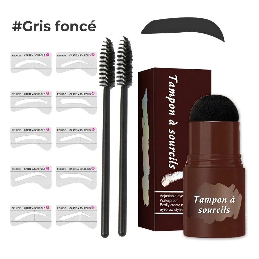 Kit professionnel de tampon et pochoirs à sourcils - Pour une symétrie parfaite