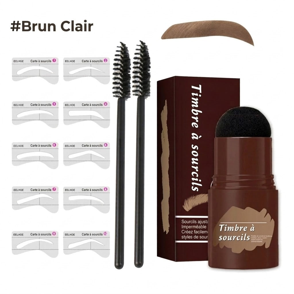 Kit professionnel de tampon et pochoirs à sourcils - Pour une symétrie parfaite