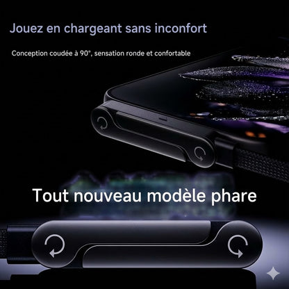 Câble de Charge USB-C 2 en 1 avec Support Invisible - Charge Super Rapide 240W