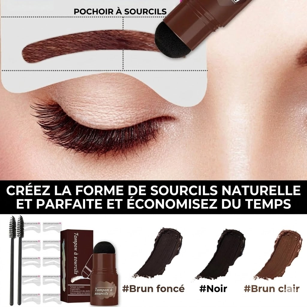 Kit professionnel de tampon et pochoirs à sourcils - Pour une symétrie parfaite