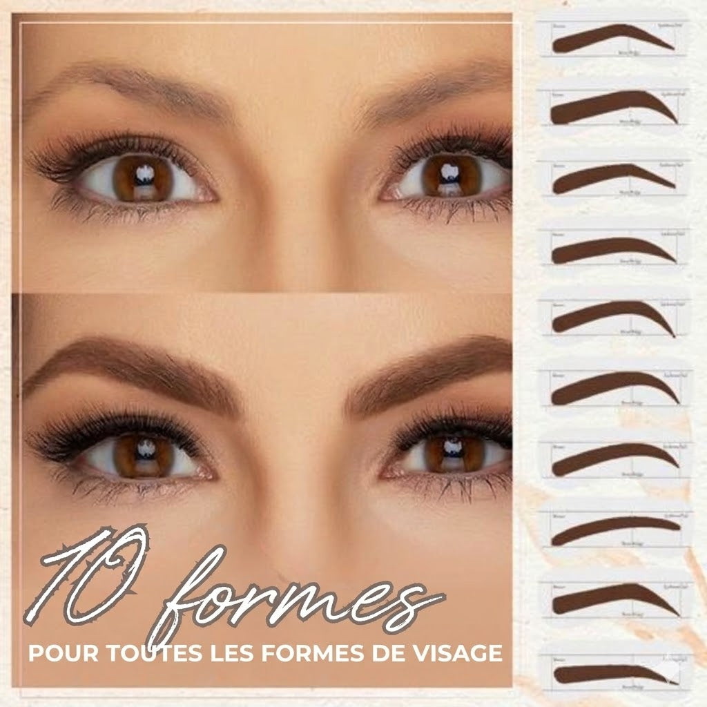 Kit professionnel de tampon et pochoirs à sourcils - Pour une symétrie parfaite