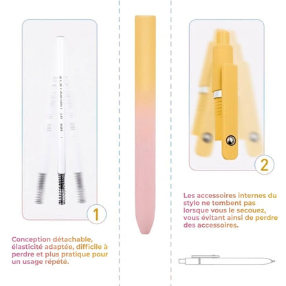 Set de stylos gel de luxe (5 pièces) - Design dégradé esthétique - Encre à séchage rapide de 0,5 mm