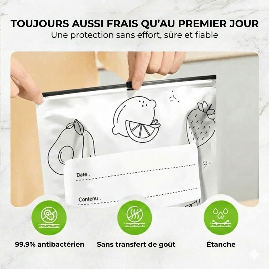 [Lot de 30] Sachets de rangement refermables en aluminium réutilisables