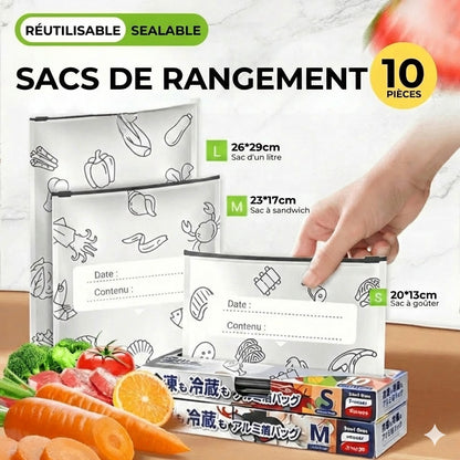 [Lot de 30] Sachets de rangement refermables en aluminium réutilisables
