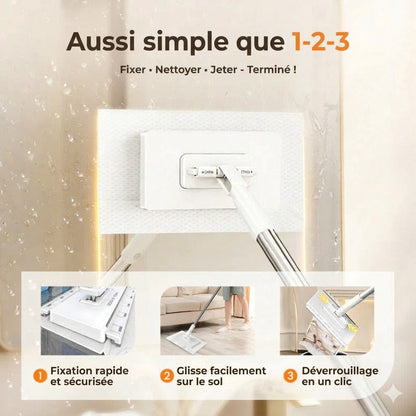 Kit balai serpillère à pince avec mécanisme d'essorage