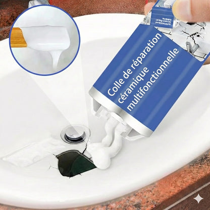 Colle Porcelaine & Céramique Transparente – Colle de réparation résistante à l'eau pour vaisselle et vases