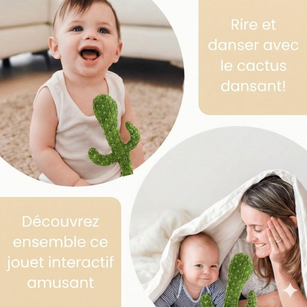 Cactus Dansant et Parlant – Jouet Interactif pour Bébé qui Répète (Avec Musique & Lumière LED)