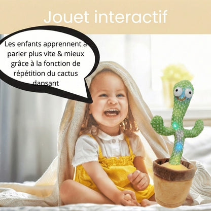 Cactus Dansant et Parlant – Jouet Interactif pour Bébé qui Répète (Avec Musique & Lumière LED)