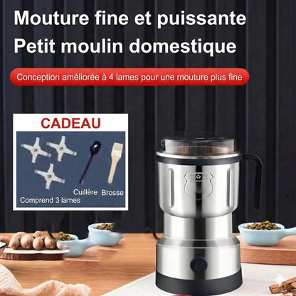 Moulin à café et à épices électrique – Broyeur en acier inoxydable pour café, noix et graines (Compact)