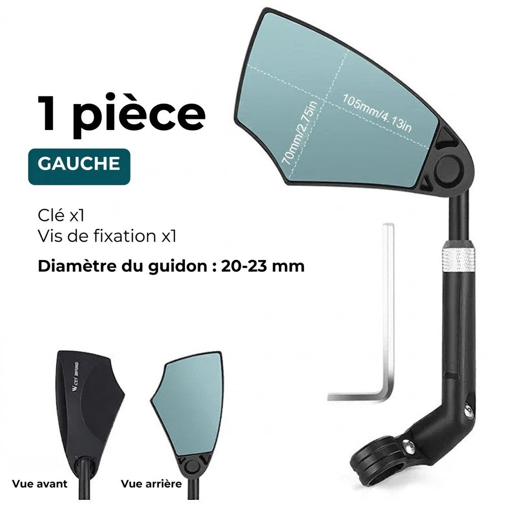 Rétroviseur de guidon de vélo réglable - Vue à 360 degrés