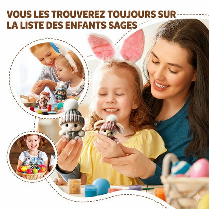 Mini peluches de lapins faites main - Joli cadeau de Pâques et décoration
