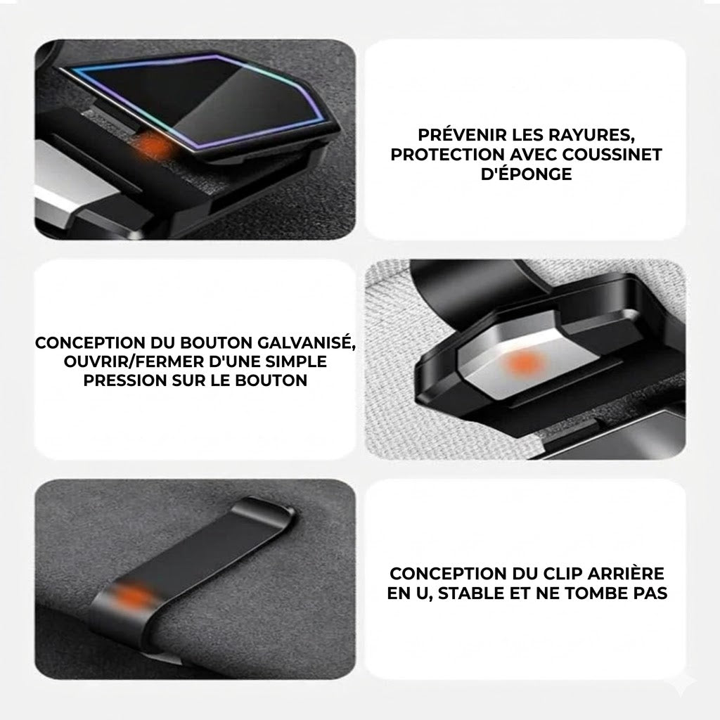 Support de lunettes magnétique de luxe pour voiture