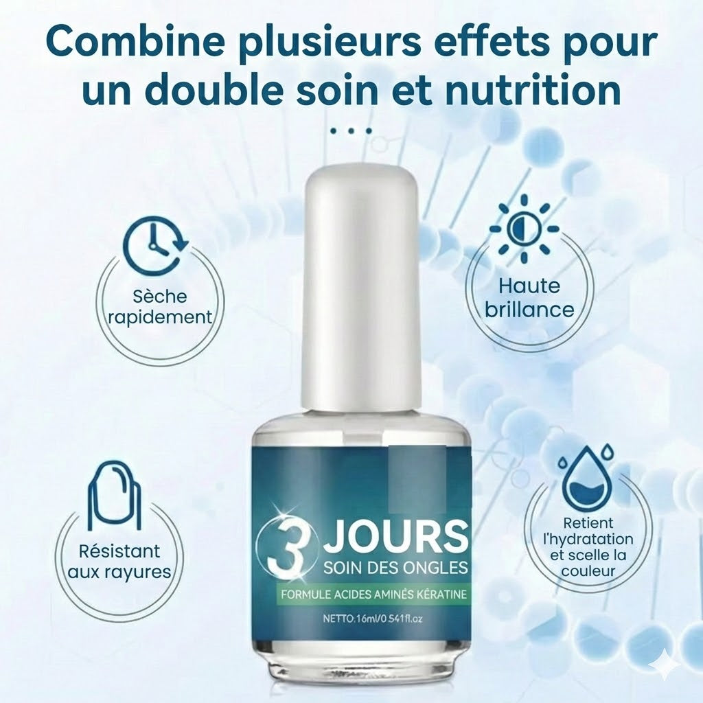 Huile à Ongles Séchage Rapide – Finition Haute Brillance – Huile Nourrissante Cuticules – Qualité Salon