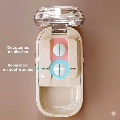 Coupe-Pilule et Séparateur de Comprimés 2-en-1 – Réglable pour toutes les tailles – Coupe de précision (Transparent)