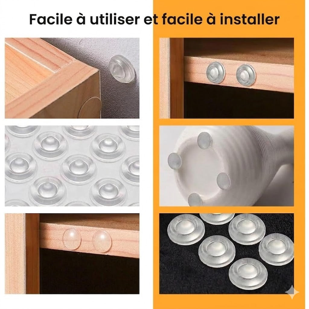 Protecteurs de meubles en silicone transparent (24 pcs)